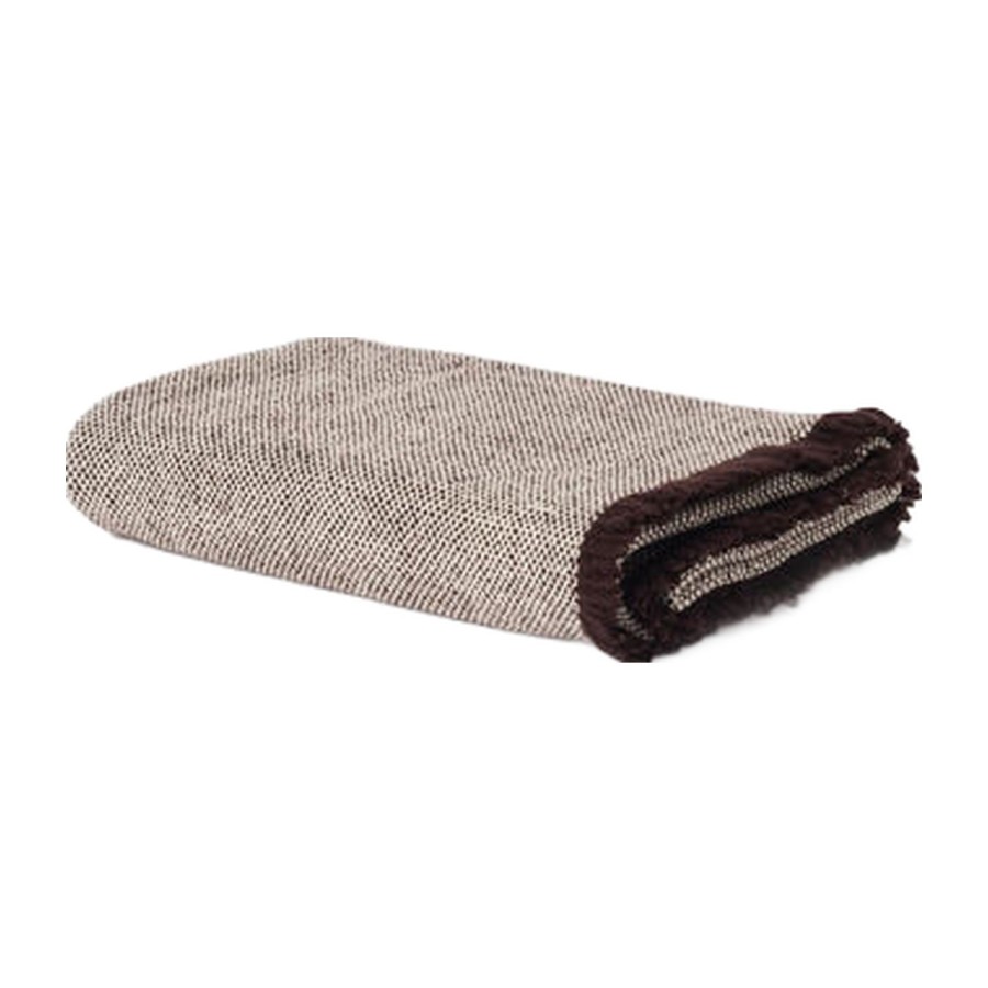 Trit House Hutt Wool Throw Mulberry Natural New