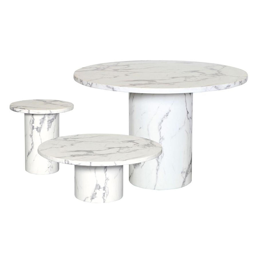 Trit House Merano Side Table White Marble Clearance