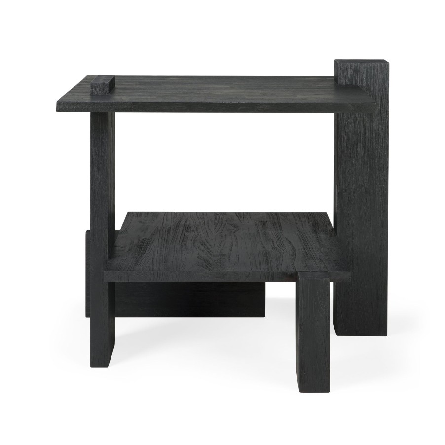 Ethnicraft Ethnicraft Teak Abstract Side Table Black Clearance