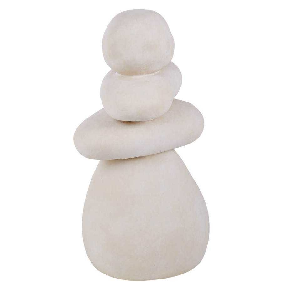 Trit House Textured Pebble Sculpture White Best