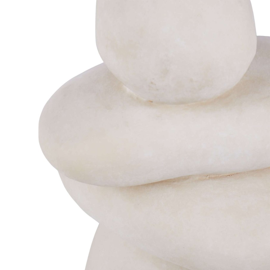 Trit House Textured Pebble Sculpture White Best