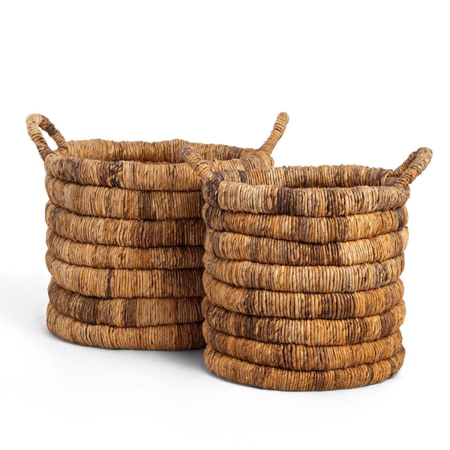 dBodhi Dbodhi Caterpillar Sago Round Basket Two Tone - Set Of 2 Lurik Best