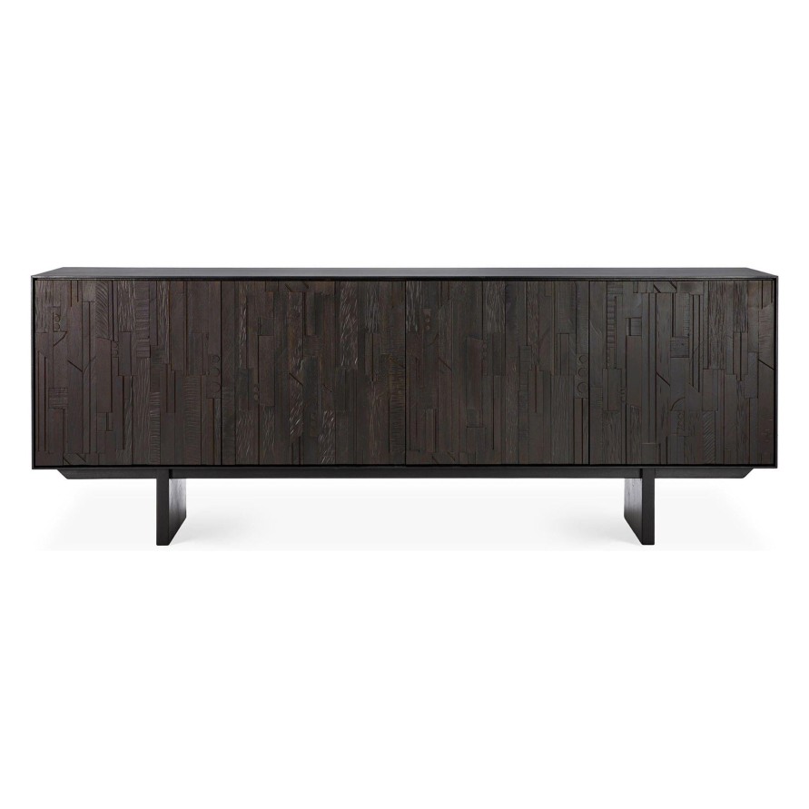 Ethnicraft Ethnicraft Teak Mosaic 4 Door Sideboard Black Clearance