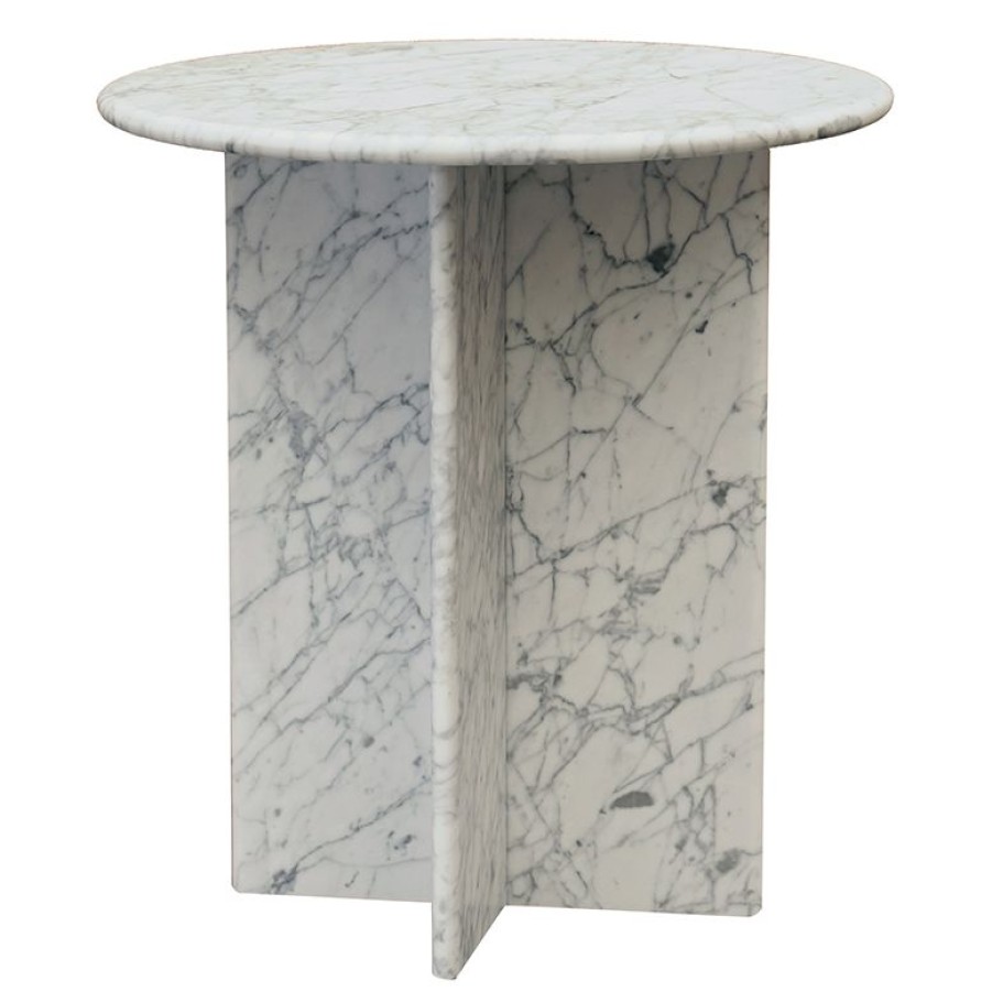 Trit House Lindy Round Side Table White Marble Clearance