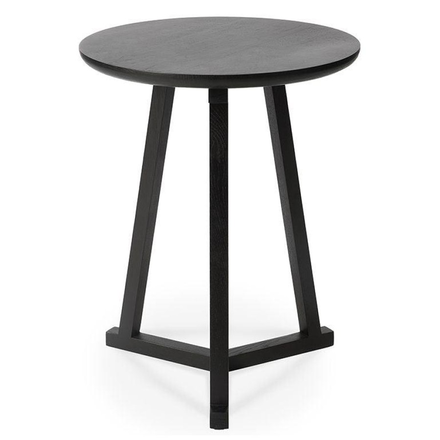 Ethnicraft Ethnicraft Oak Tripod Side Table - Black Black Oak Best