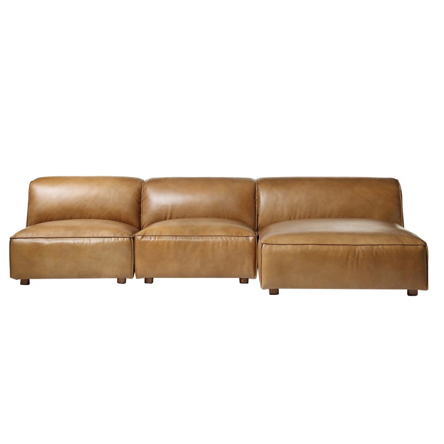 United Strangers Brownsville L Shape Sofa Brown Leather Best