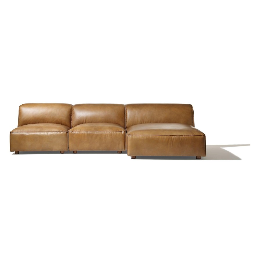 United Strangers Brownsville L Shape Sofa Brown Leather Best