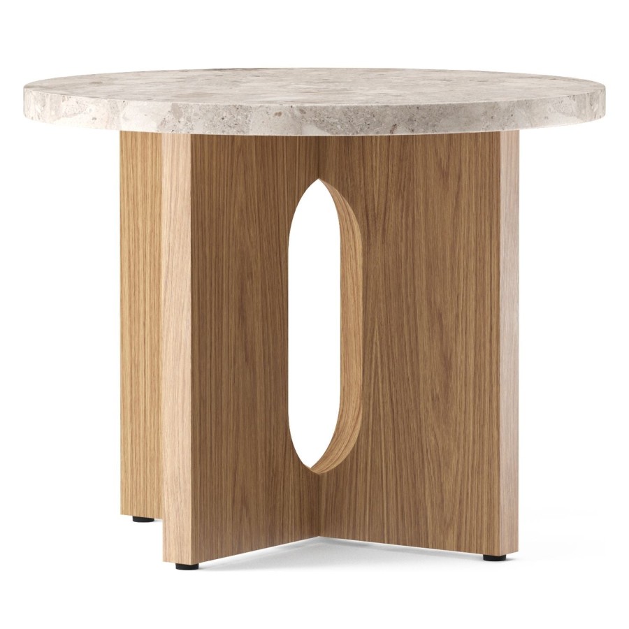 Audo Copenhagen Androgyne Timber Side Table Natural Oak/Kunis Breccia Sand Best