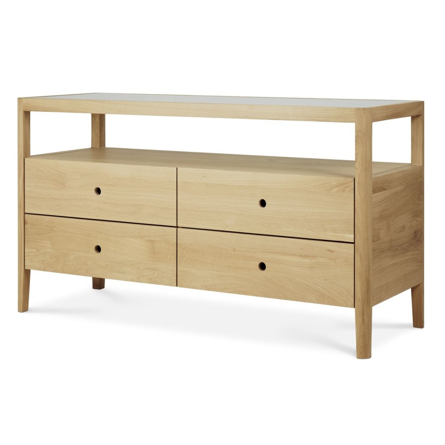 Ethnicraft Ethnicraft Oak Spindle Dresser - 4 Drawers Natural Oak Hot