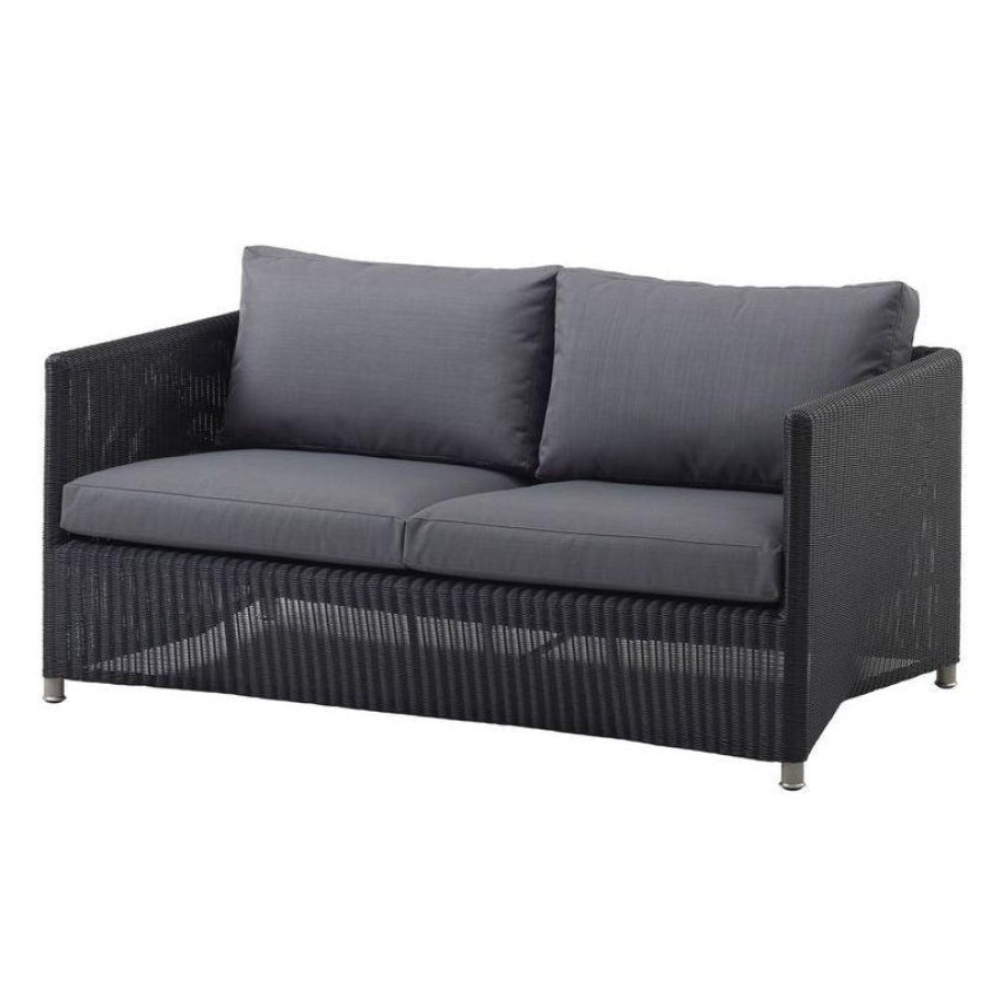 Caneline Diamond 2 Seater Sofa - Weave Grey Clearance